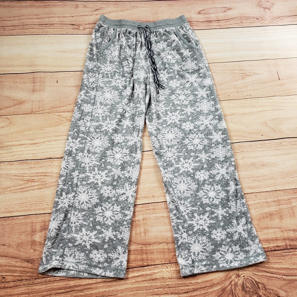 Nautica Pajama Pants Womens XS Gray White Sleepwear Lounge Christmas Ladies